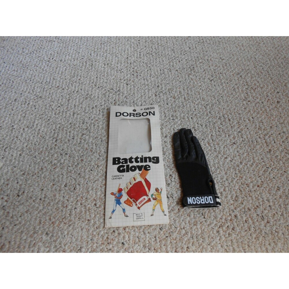 VINTAGE Dorson GS30 Leather Batting Glove Youth Small Right Black NEW/OLD STOCK